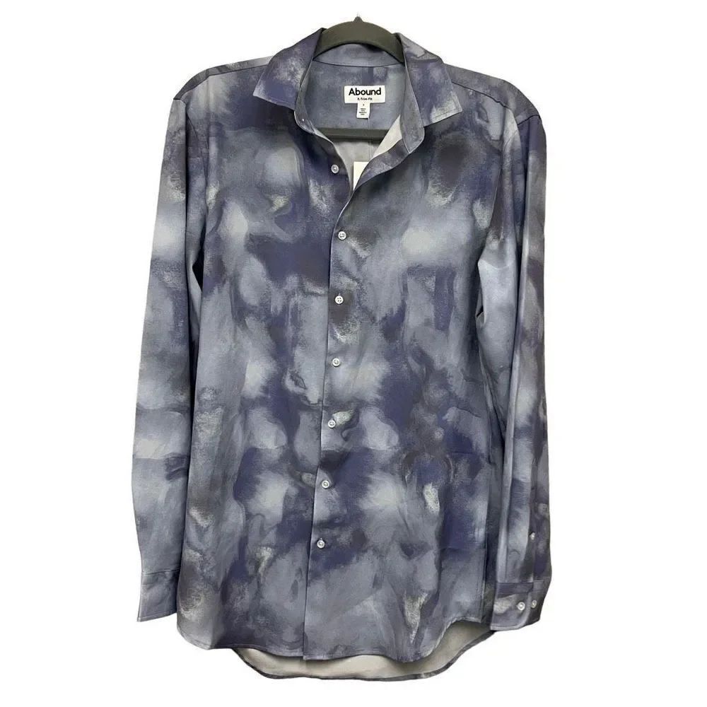 Abound Blue Tye Dye Button Down Long Sleeve Shirt Size Small